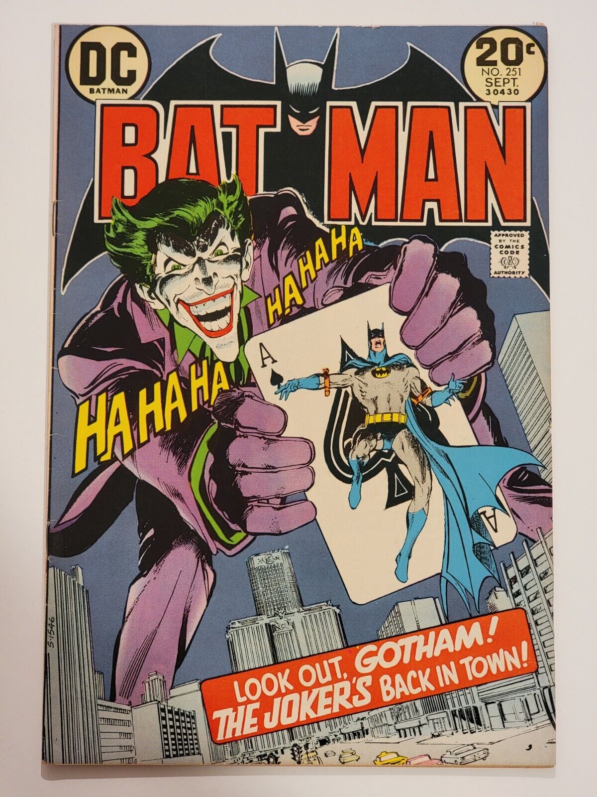 Batman 251 FN/VF Joker's Revenge, Iconic Neal Adams Art 1973 Vintage Bronze Age