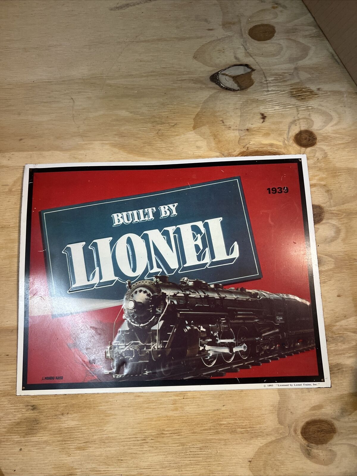 Built by Lionel Trains Tin Metal Sign Vintage Ad repro of 1939 catalog 15x11.75\