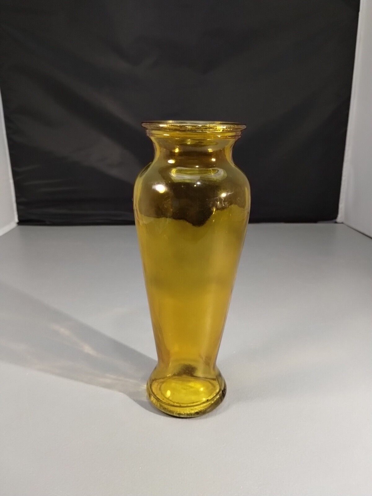Vintage Amber Glass Flower Vase 8\