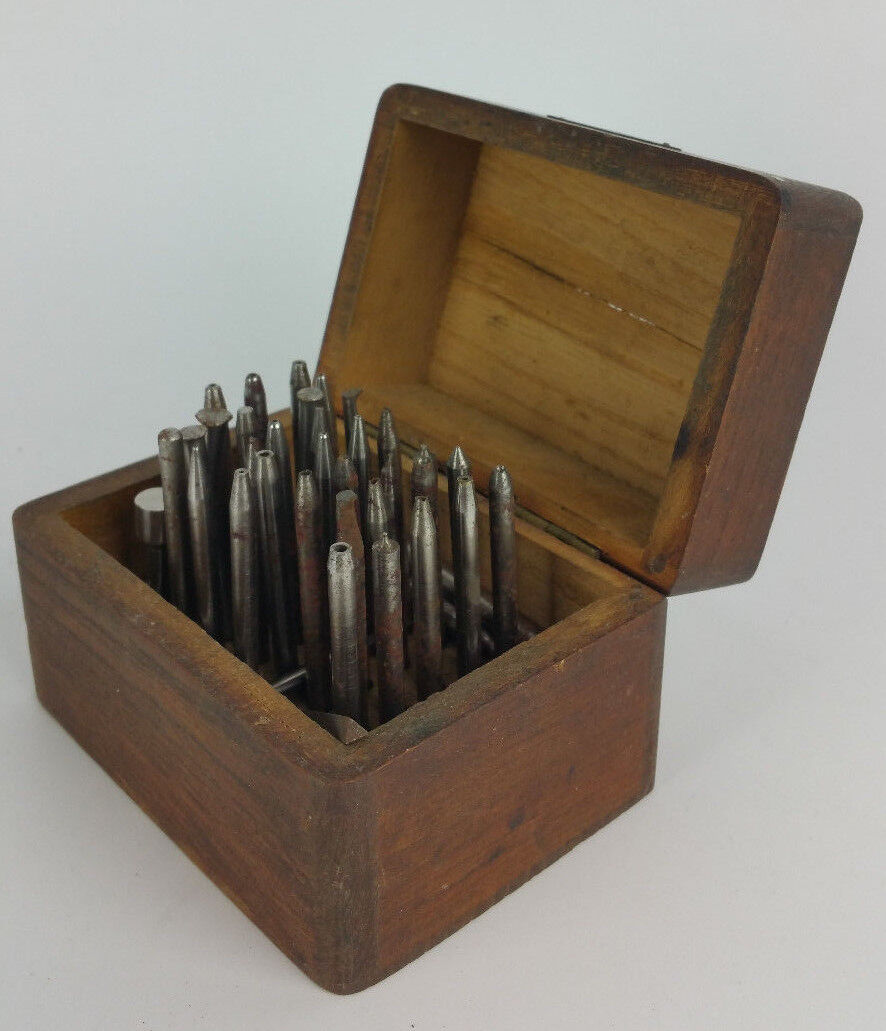 G BOLEY Watchmakers Staking Tools in Original Wooden Box Antique Vintage