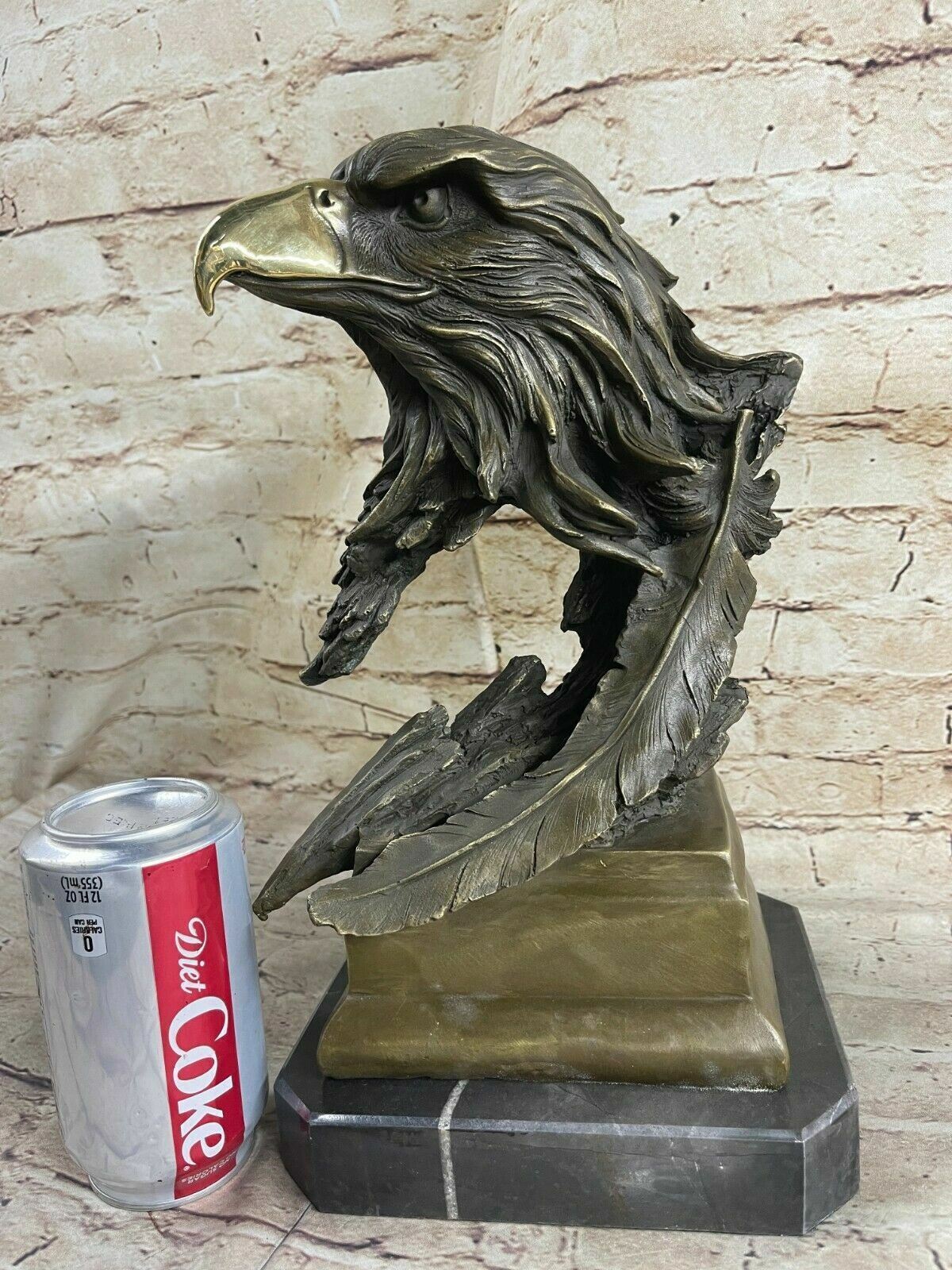 Art and Crafts Gifts Bronze Eagle Head Bust Sculpture Figurine Abstract Figure