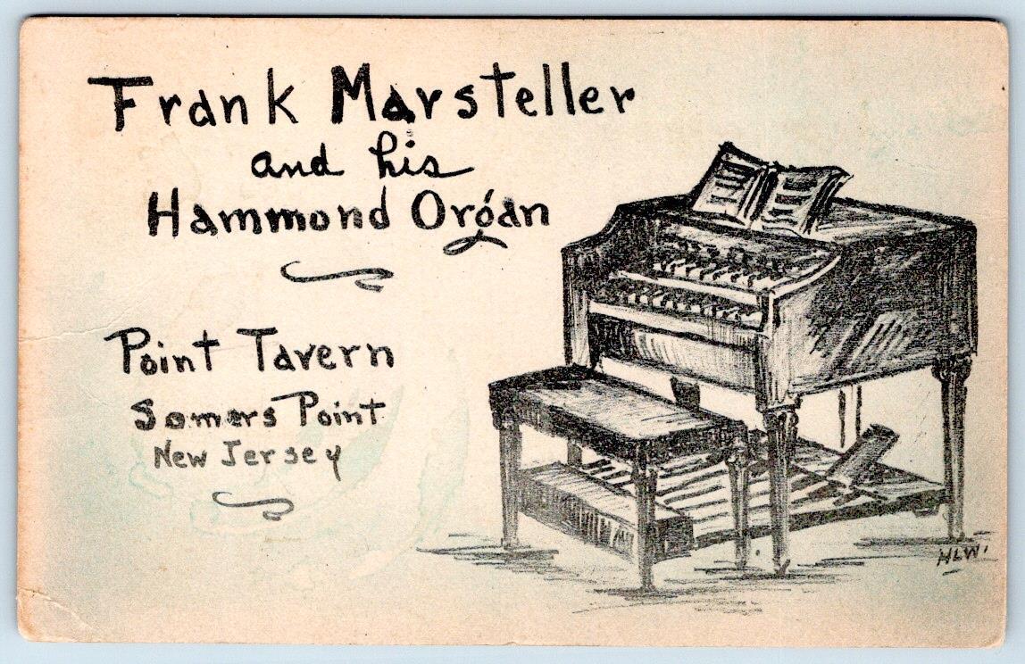 1947 SOMERS POINT TAVERN NJ FRANK MARSTELLER HAMMOND ORGAN LG ADVERTISING CARD