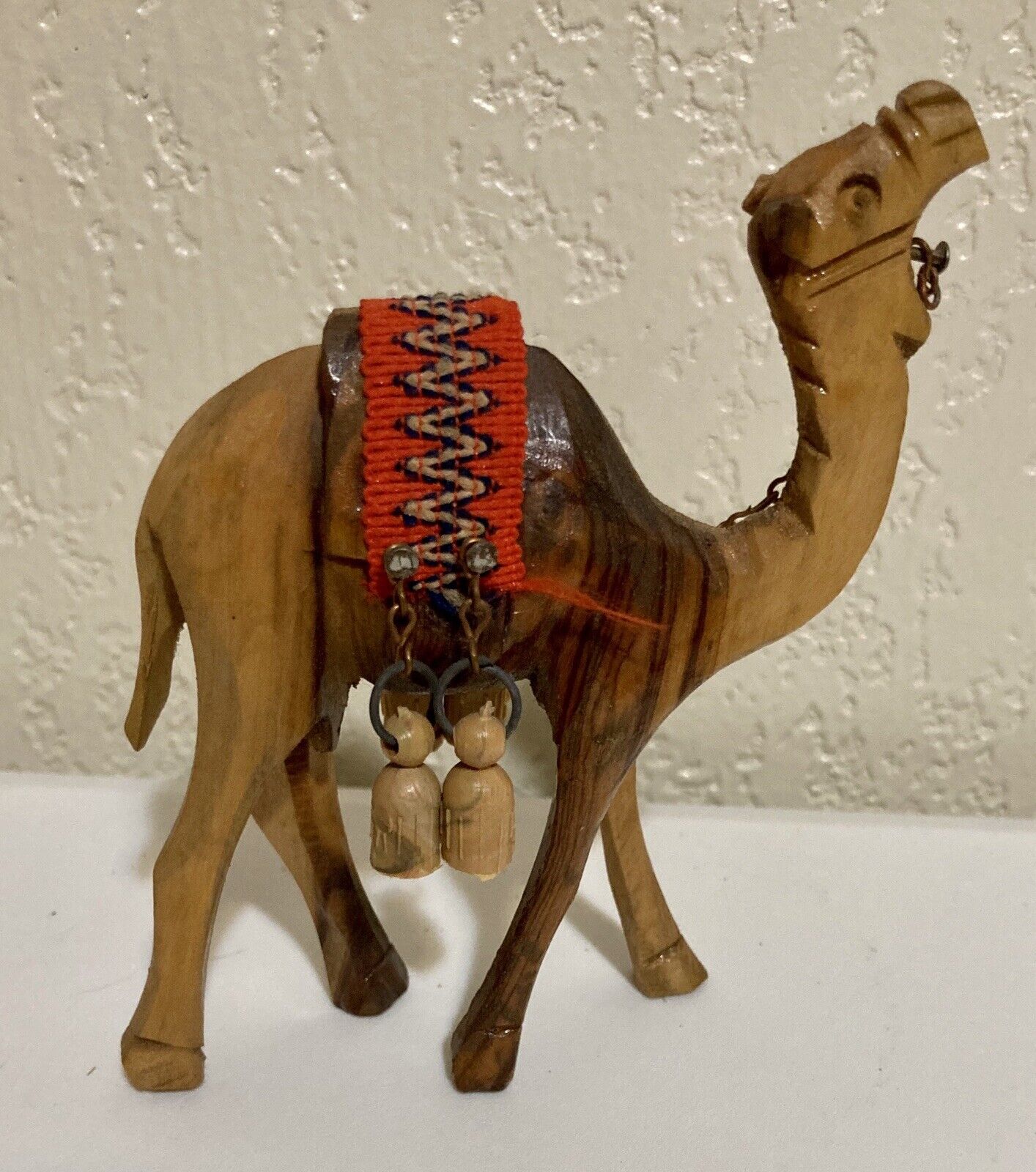Vintage Wooden Handcrafted Camel Figurine 4” Decor Gift Desert Collectible
