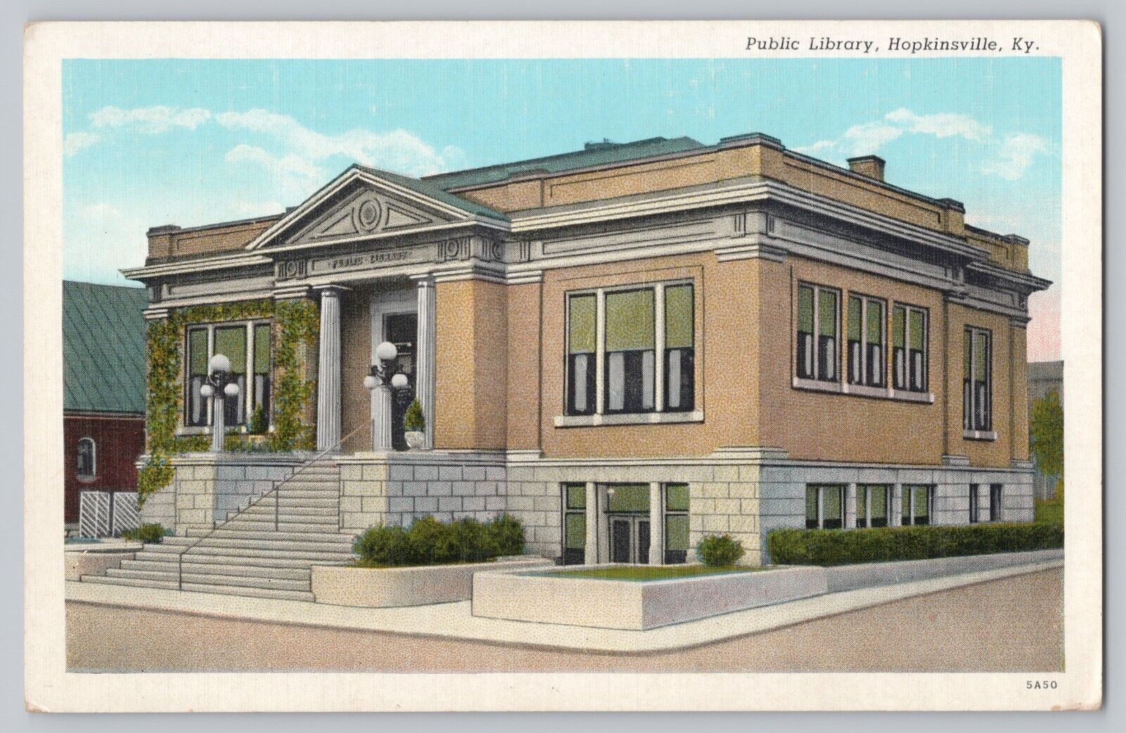 Public Library Hopkinsville KY Postcard Curteich CT American Art