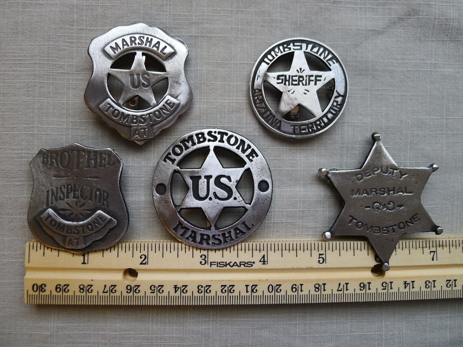 TOMBSTONE BADGES The Tombstone Collection Marshal, Deputy, Sheriff, Brothel  
