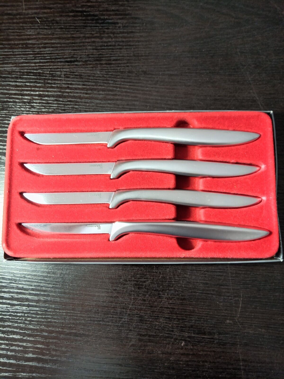 Vintage Set of 4 Gerber Miming Legendary Blades Steel Steak Knives  Marvel Style