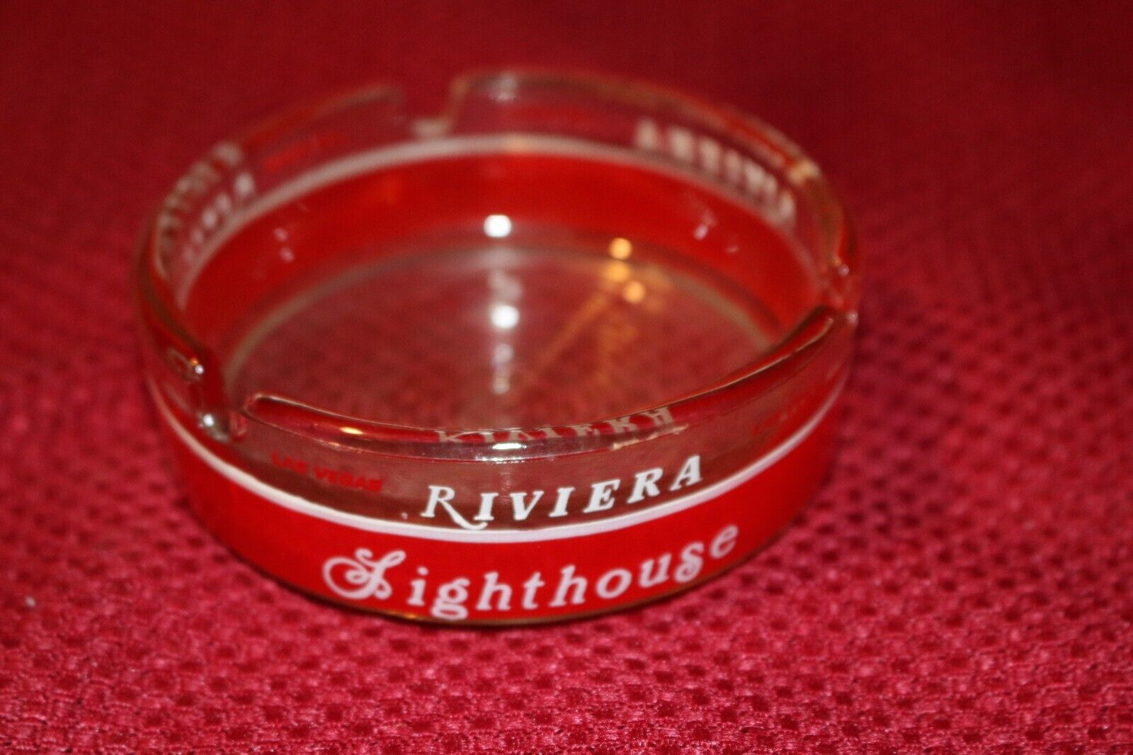 Vintage Riviera Casino Hotel Las Vegas Glass Ashtray Lighthouse Ash Tray