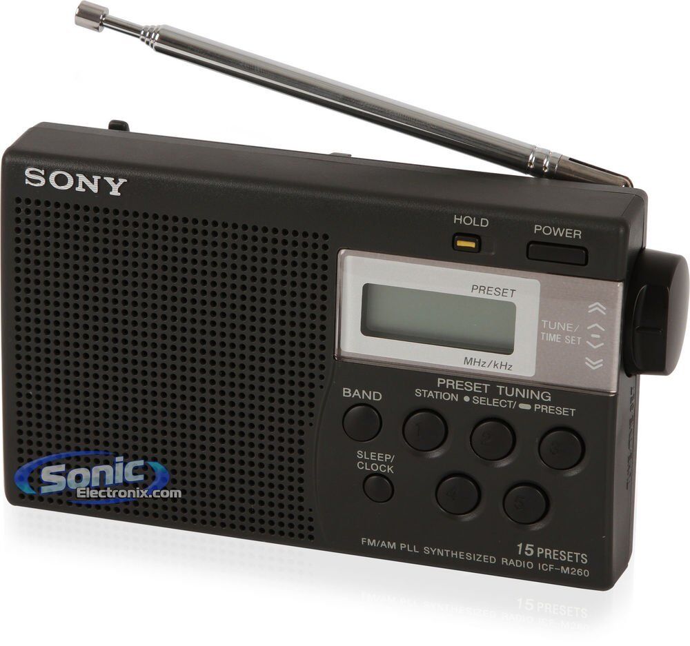Sony ICF-M260 AM/FM PLL Synthesized Clock Radio with Digital Tuning & Alarm NEW