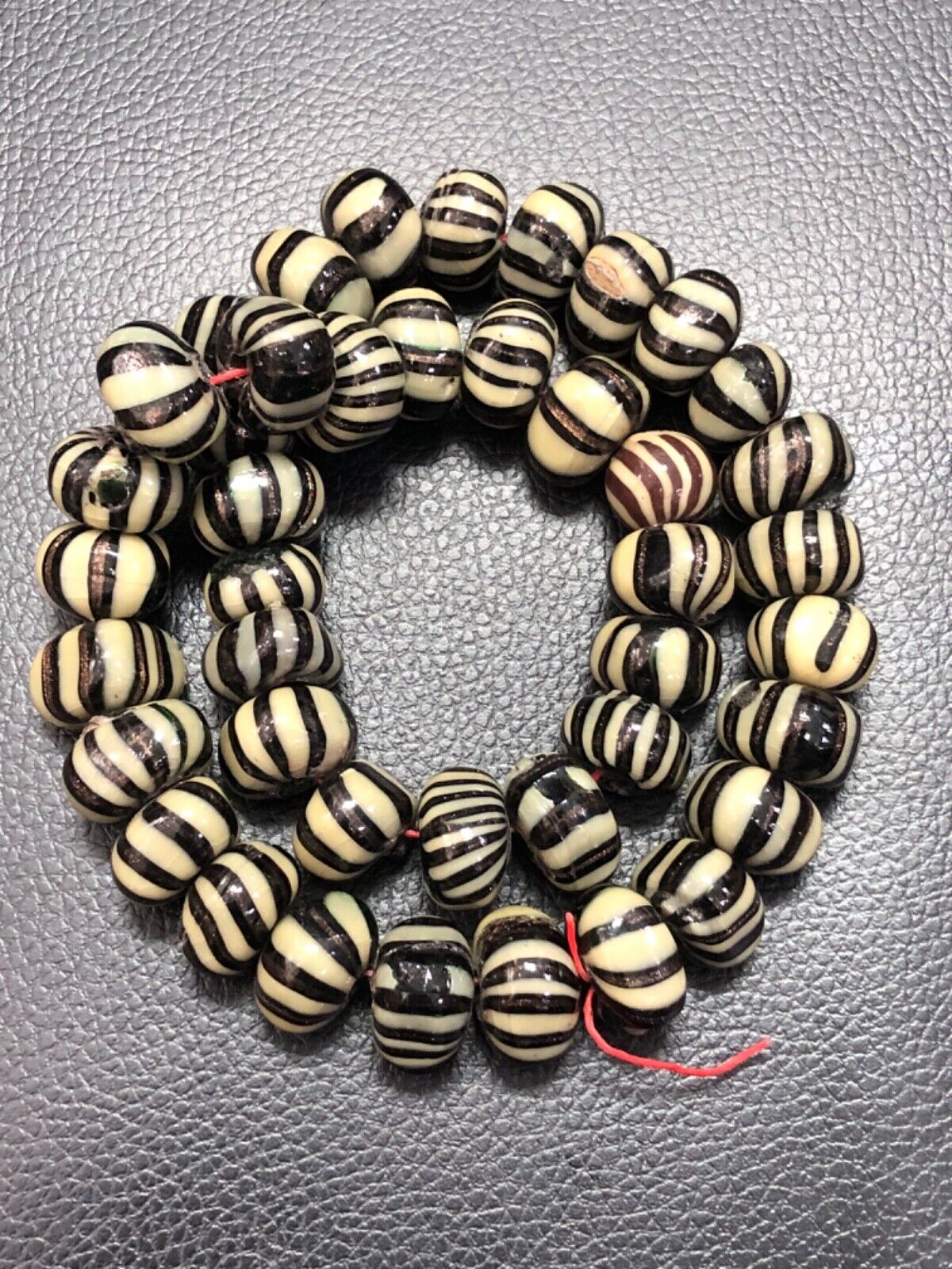 African Vintage Fancy Glass Trade Beads, Genuine Candy Glass Beads Strand