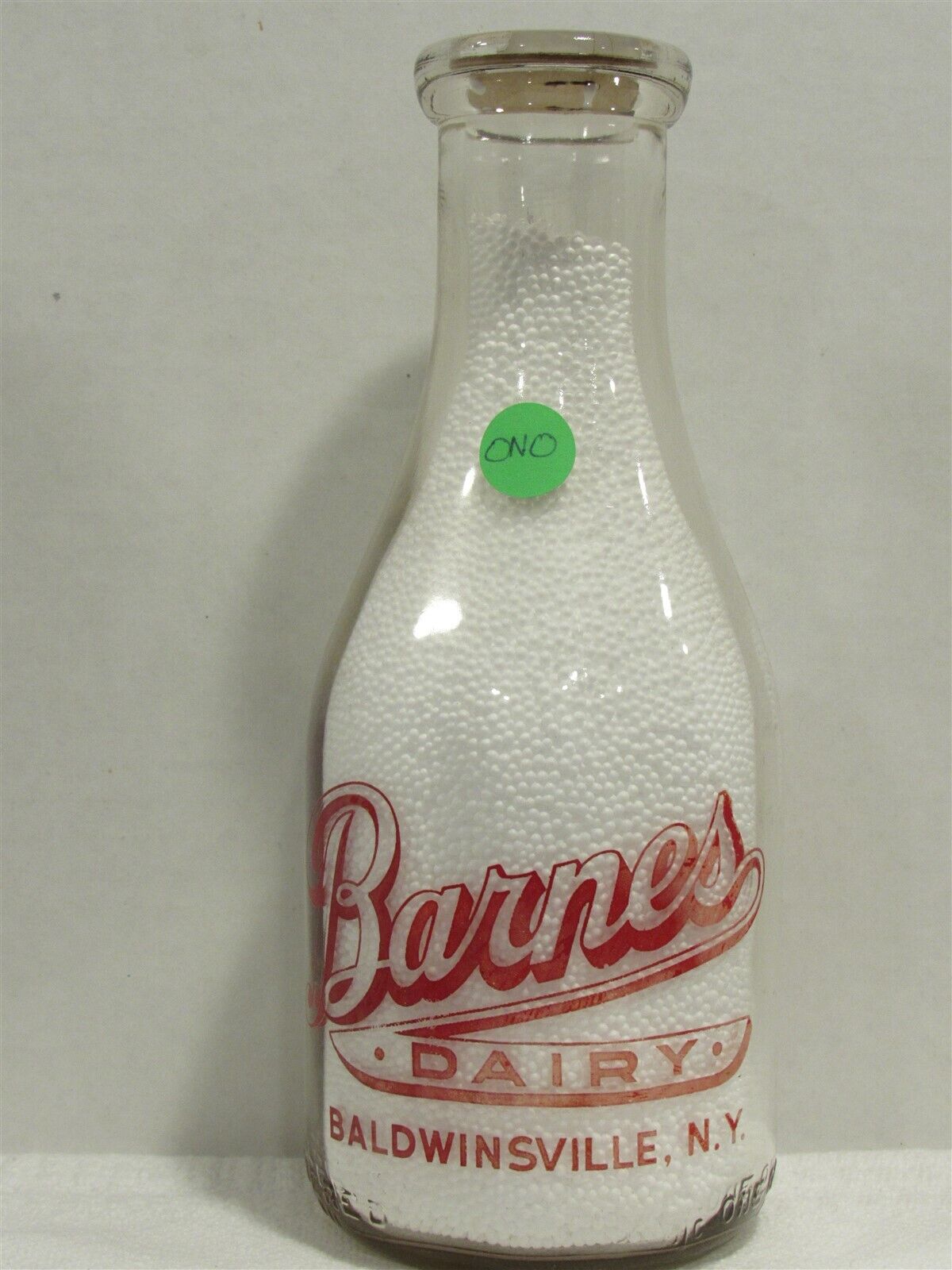 TRPQ Milk Bottle Barnes Dairy Baldwinsville NY ONONDAGA COUNTY Do You Know? 1947