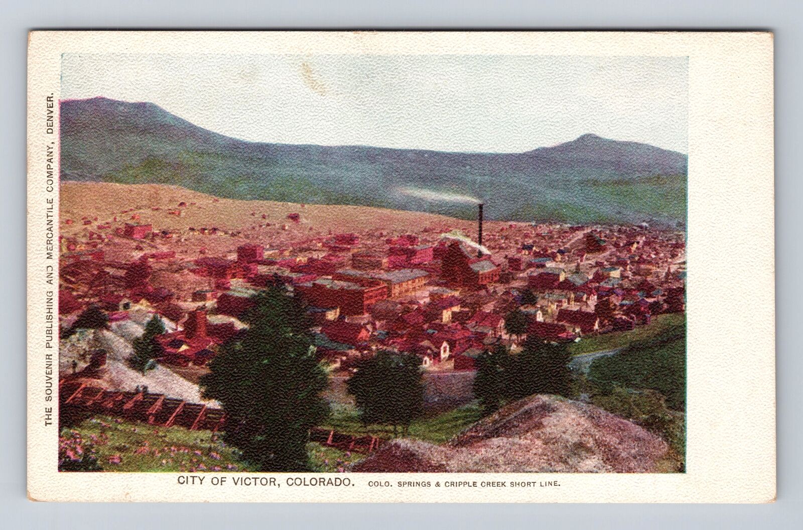 Victor CO-Colorado, Aerial Of City Area, Antique, Vintage Souvenir Postcard