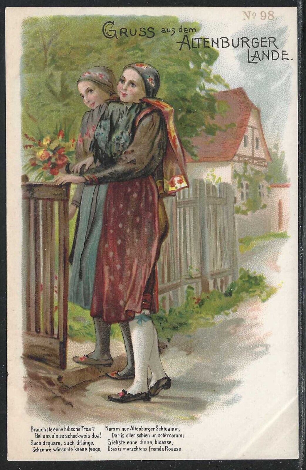 Gruss aus dem Altenburger Lande, Saxony, Germany, Very Early Postcard, Unused