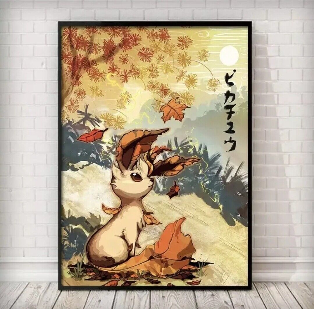 Leafeon Canvas Art Pokemon Wall Art Home Decor Anime Art