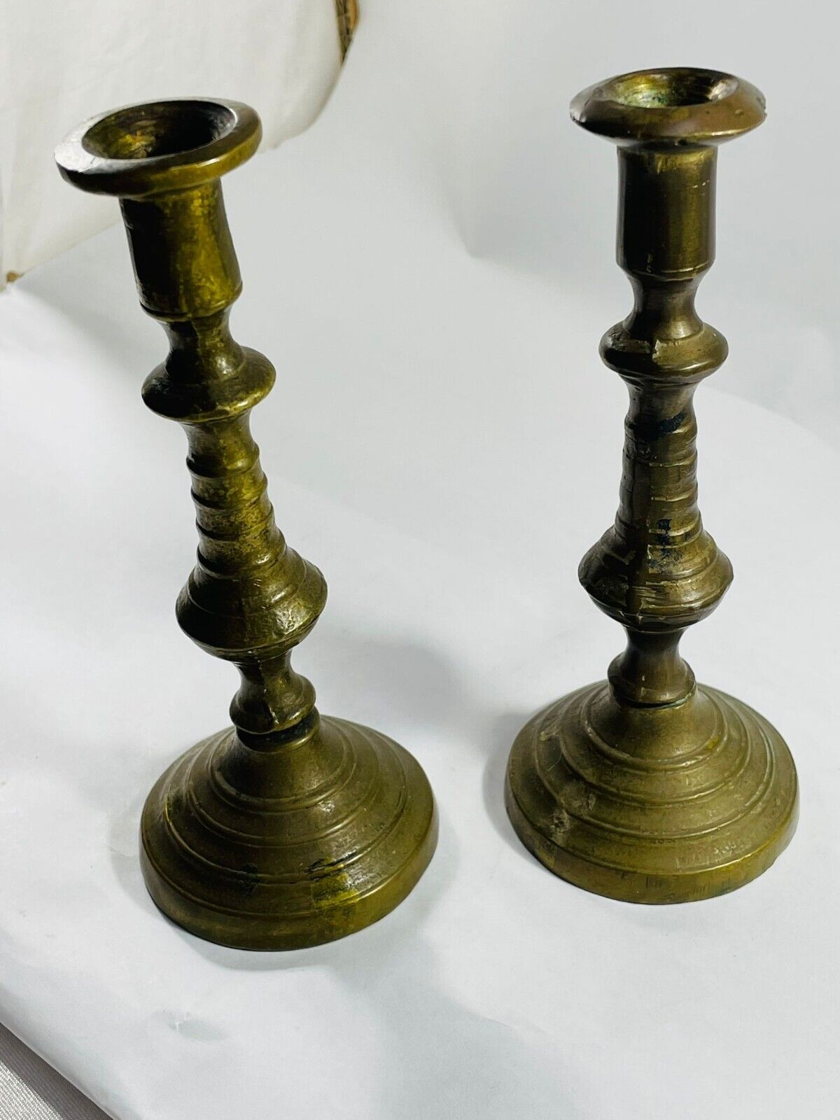 Very antique brass candelabra pair beautiful home decor