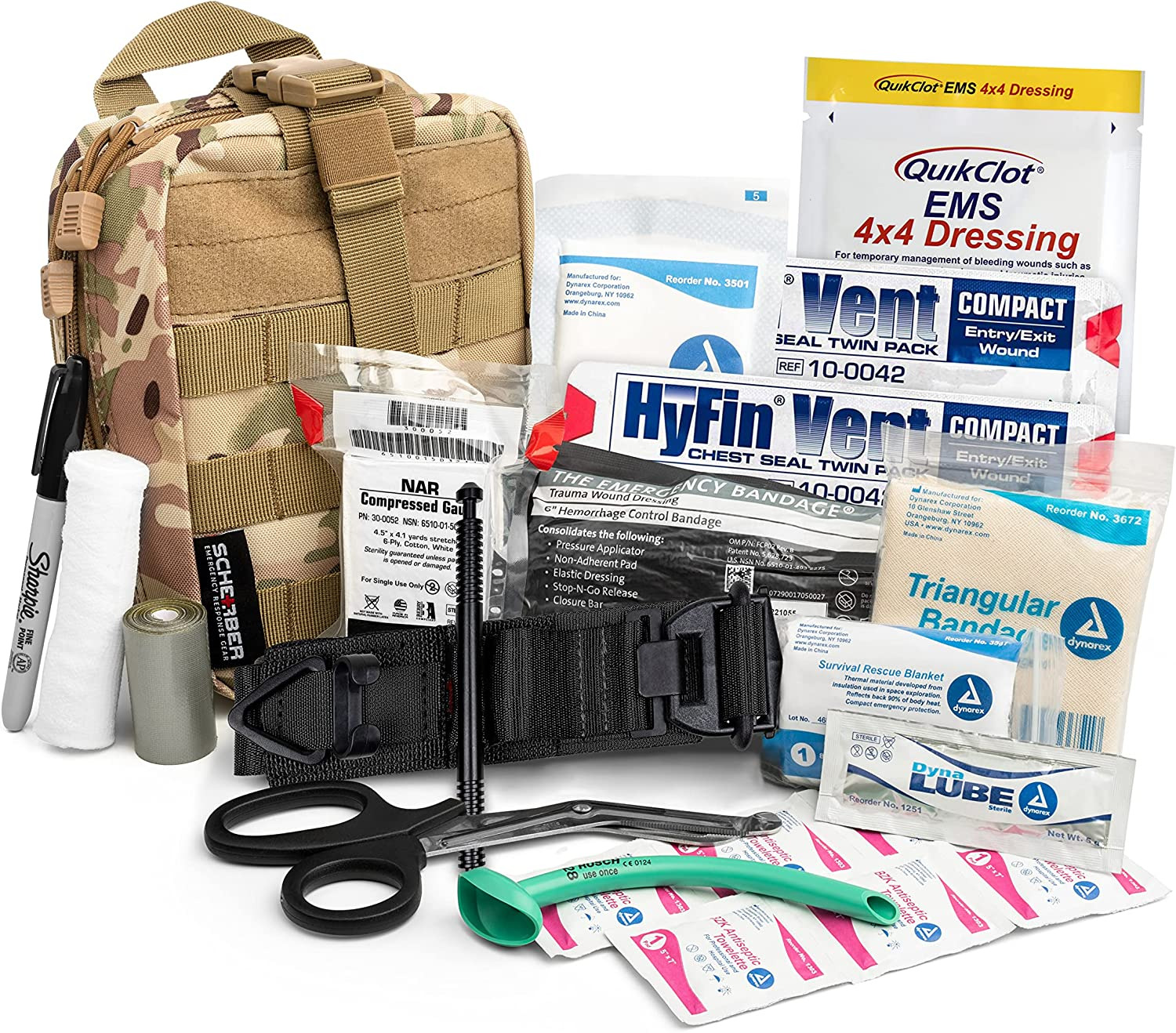 Complete IFAK Kit Tactical EMS Trauma Medic Fully Stocked MOLLE SOF Tourniquet
