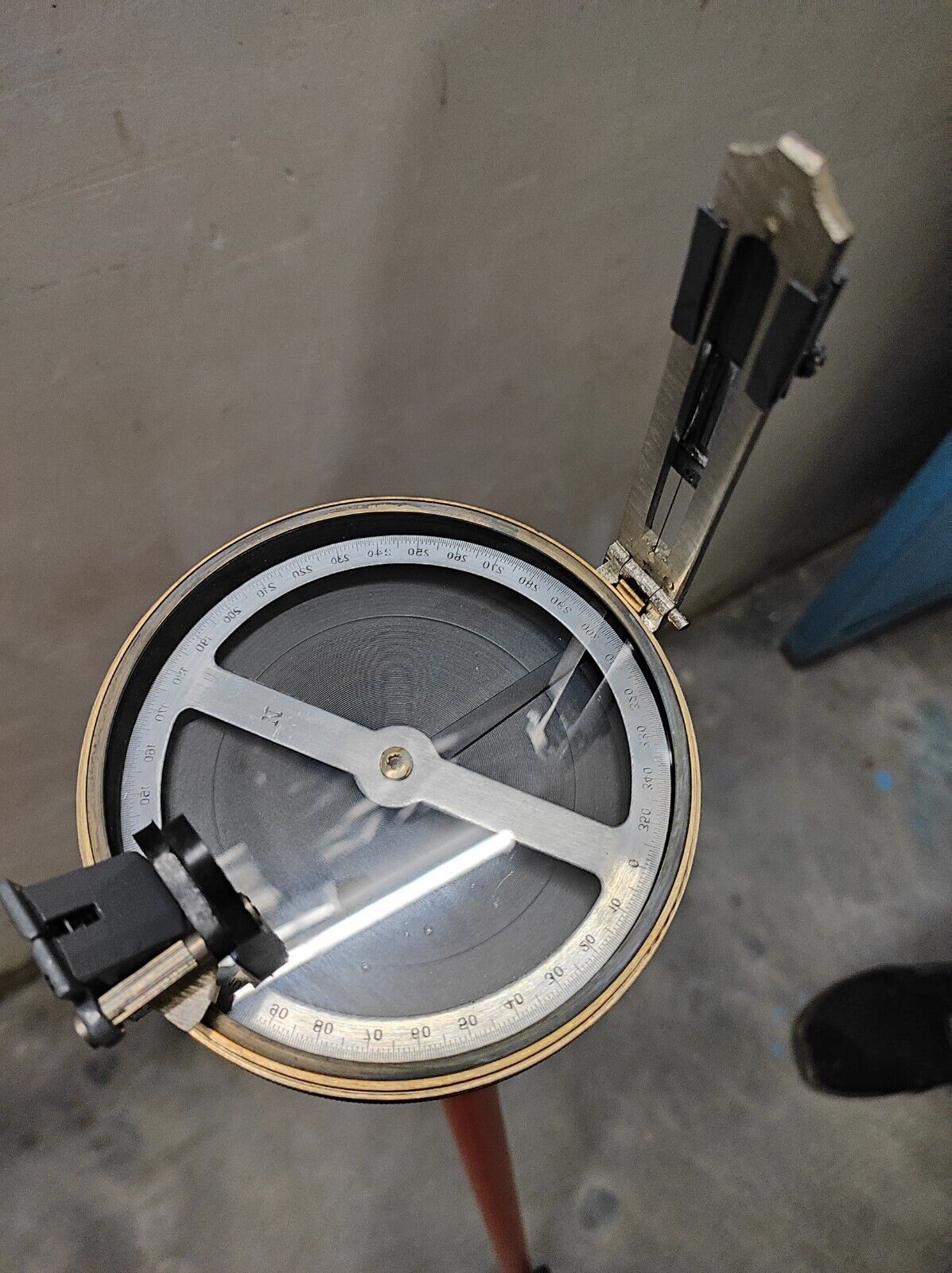 Vintage Surveyor Compass 0-360 degree Brass Mix Working Survey Prismatic Compass
