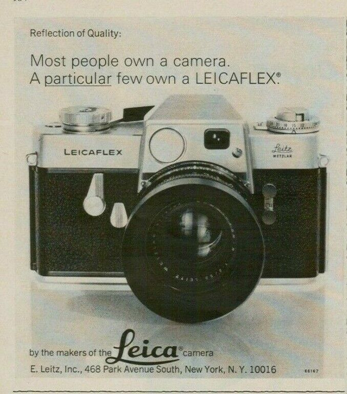 1967 Leica Leicaflex Reflection of Quality Photo Film Vintage Print Ad