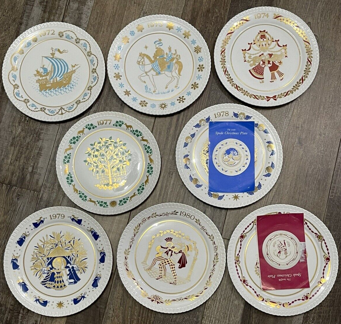 Spode 1972, 73, 74, 77, 78, 79, 80 &81 Collector Plates Bone China England x8