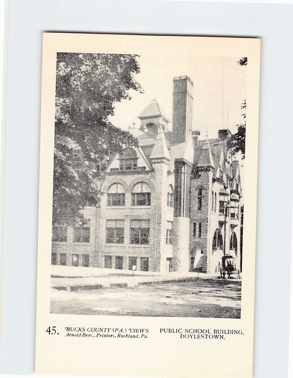 Postcard Public School Building Doylestown Pennsylvania USA