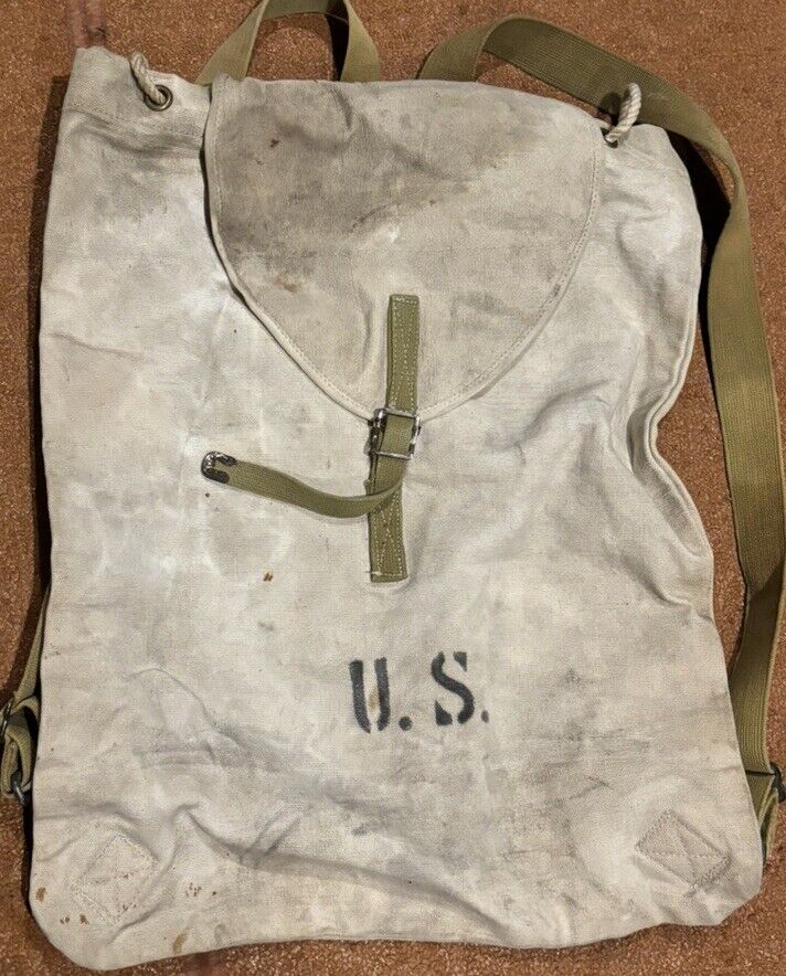Antique 1918 WW1 US Army military medical rumpersack drawstring Back Pack