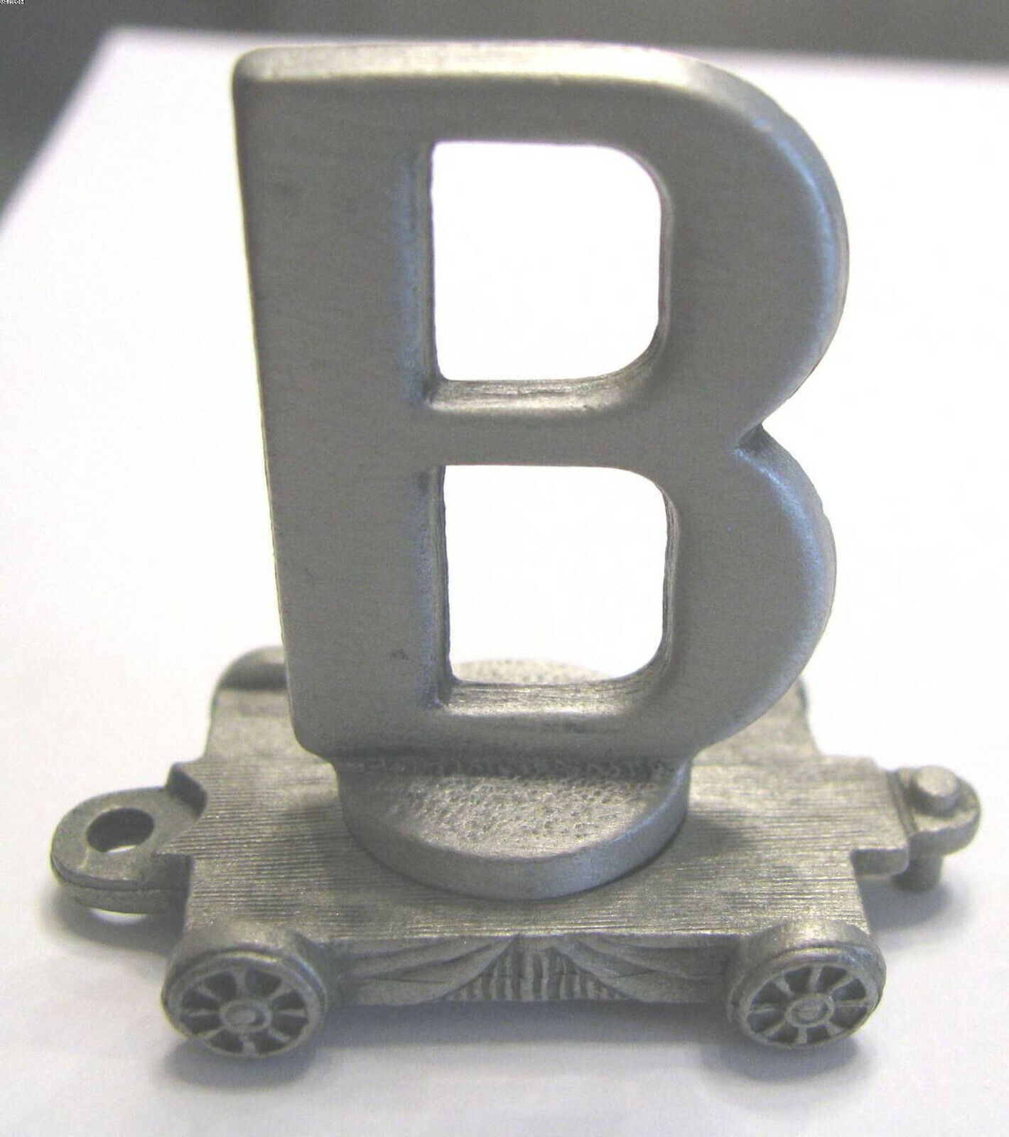 LETTER B FORT PEWTER - LASTING EXPRESSIONS PEWTER TRAIN CAR Vintage Miniature .