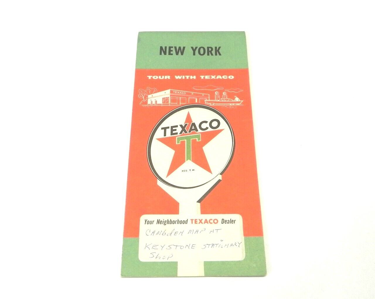 1959 TEXACO ROAD MAP OF NEW YORK -SOME WRITING ON THE FRONT- 