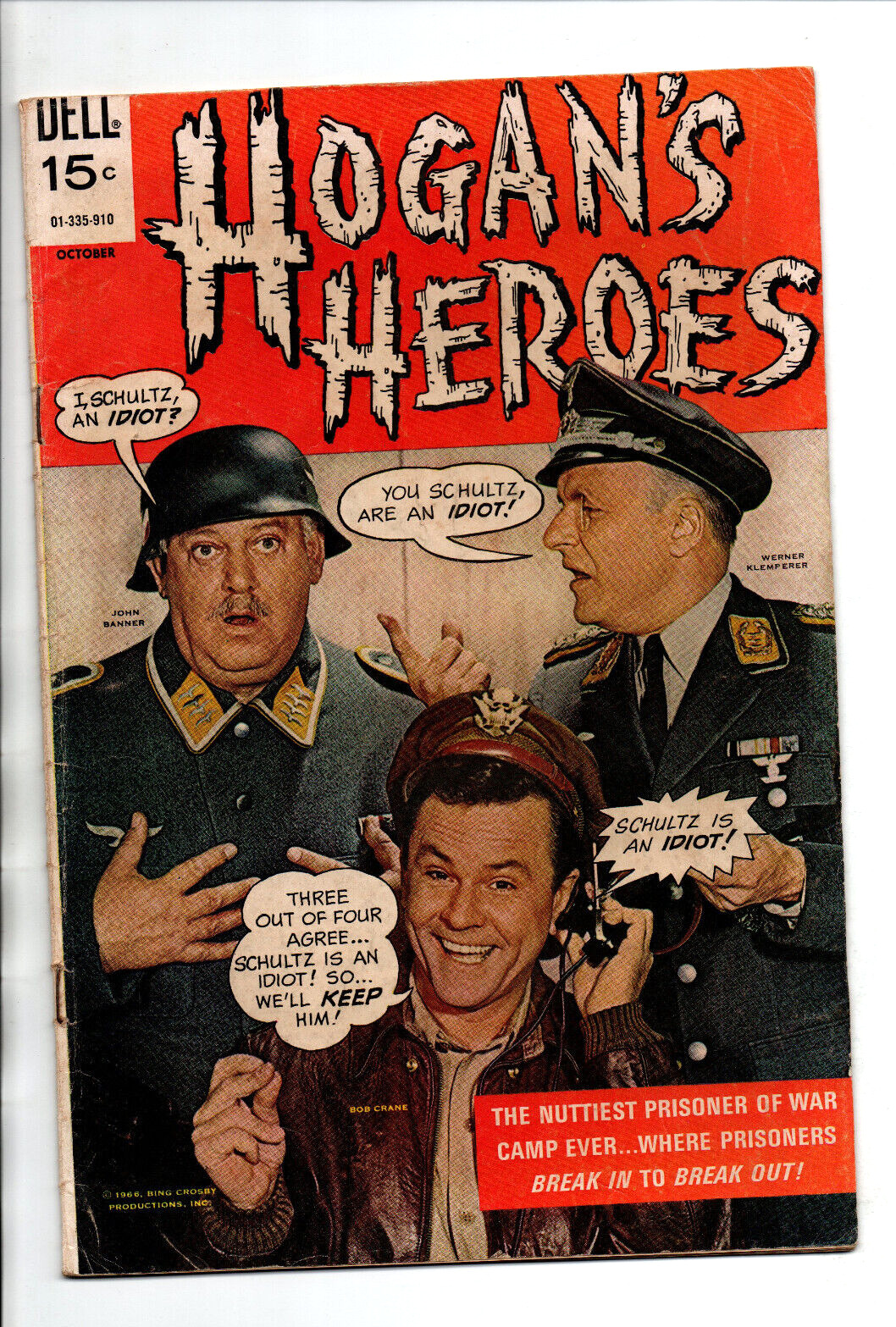 Hogan's Heroes #9 last issue- Klink Schultz Hogan photo cover - Dell - 1966 - VG