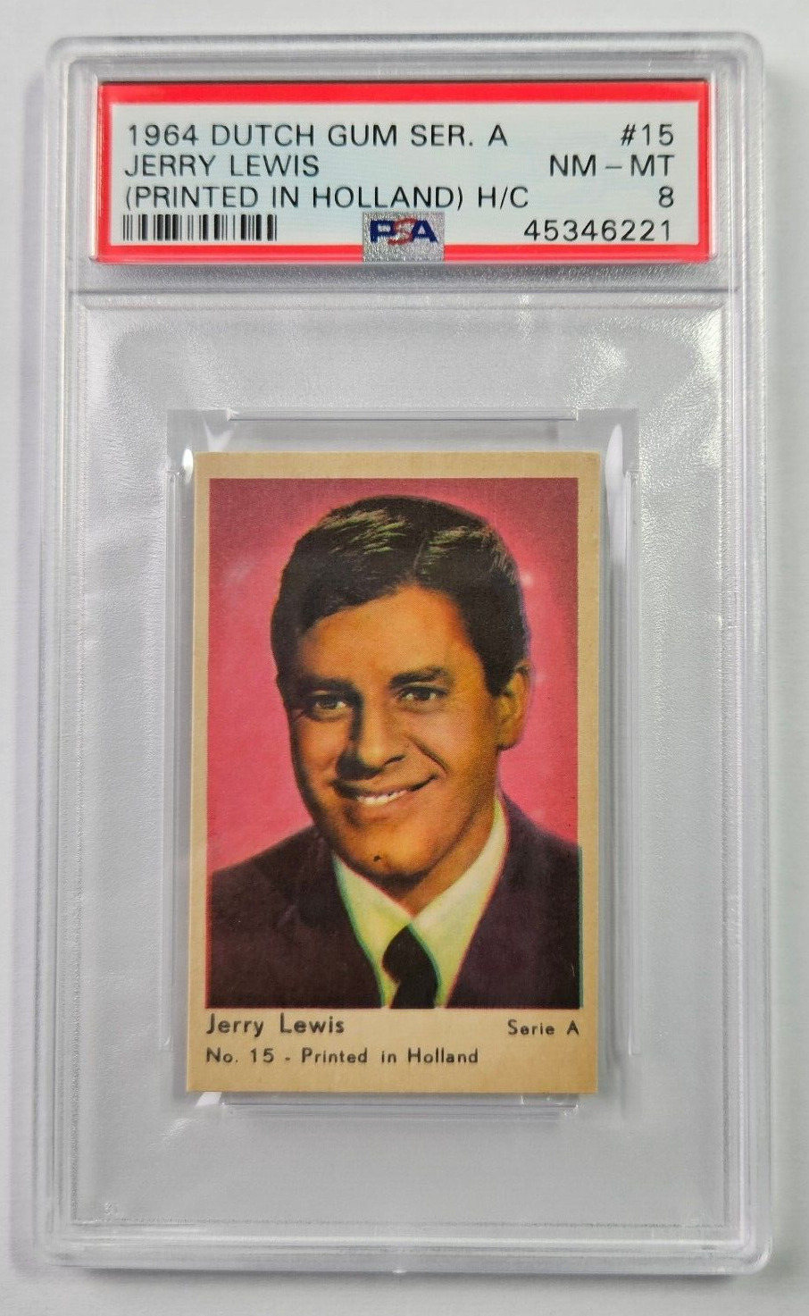 1964 DUTCH GUM Serie A #15 JERRY LEWIS - PSA 8 NM-MT  ONLY 1 GRADED HIGHER (C)
