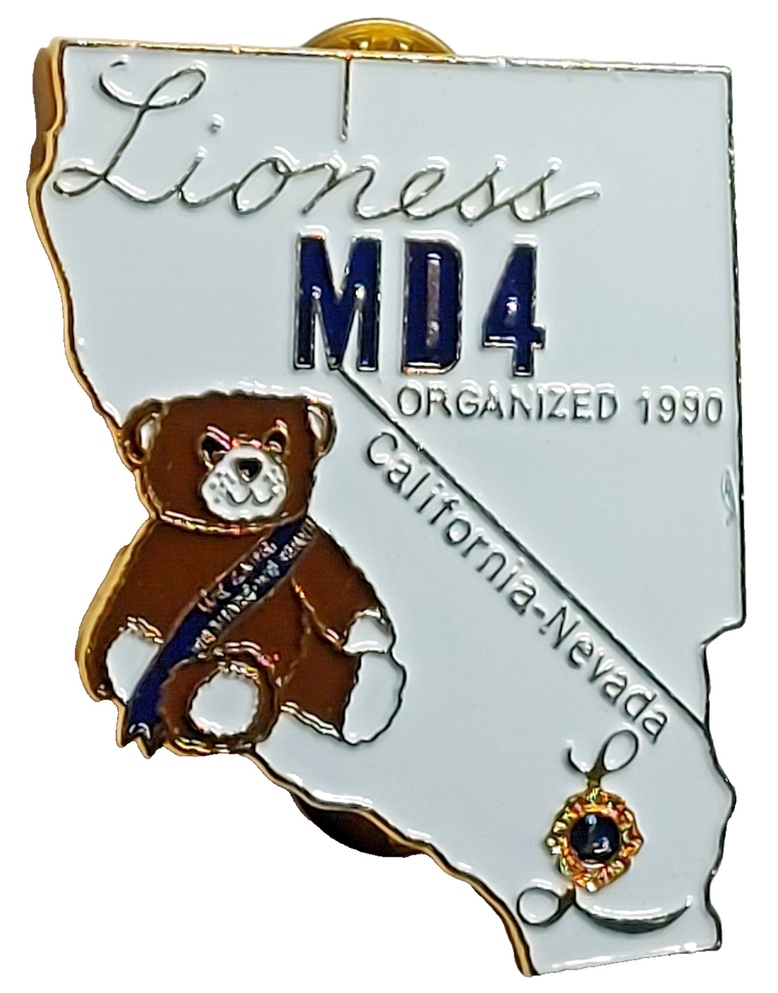 Lions International District MD4 Lioness California-Nevada 1990 Lapel Pin