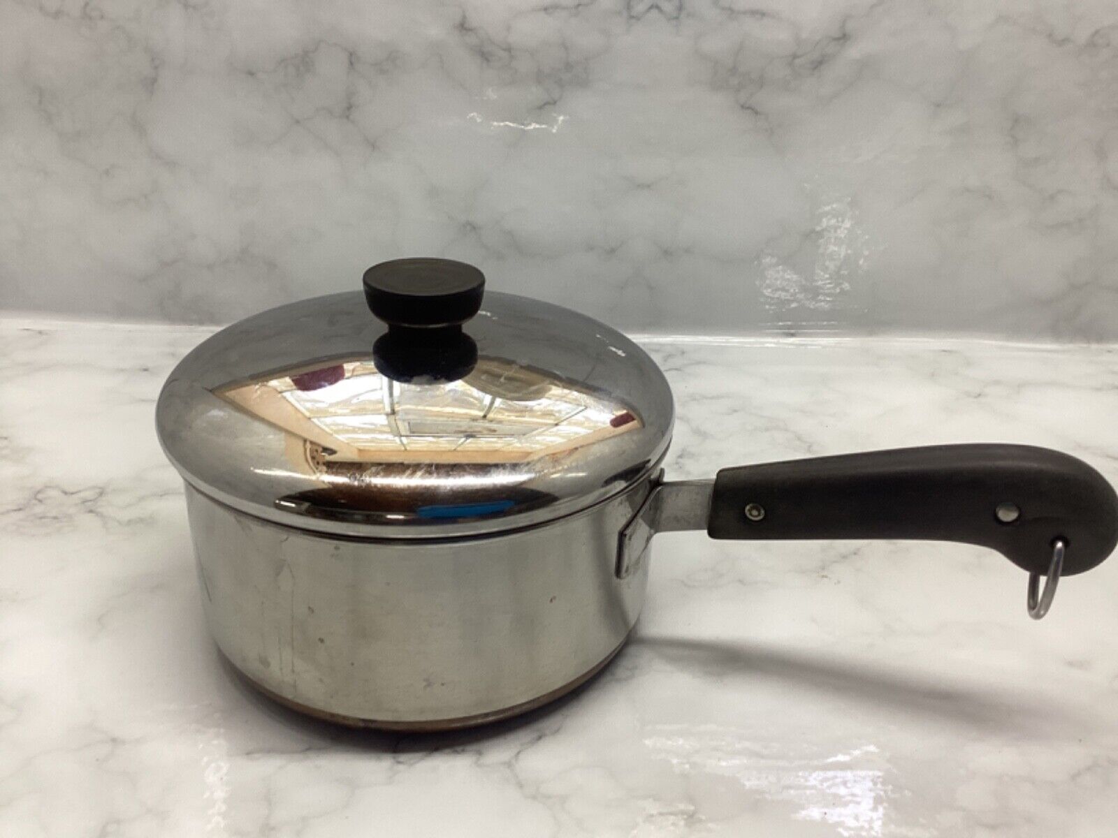 Vintage Revere Ware 1801 USA 2 Quart Copper Clad Saucepan with Lid