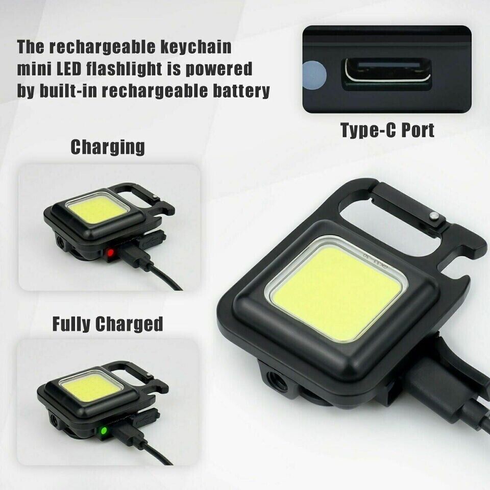 Led Light Multifunctional Mini Led Keychain Light USB Rechargeable