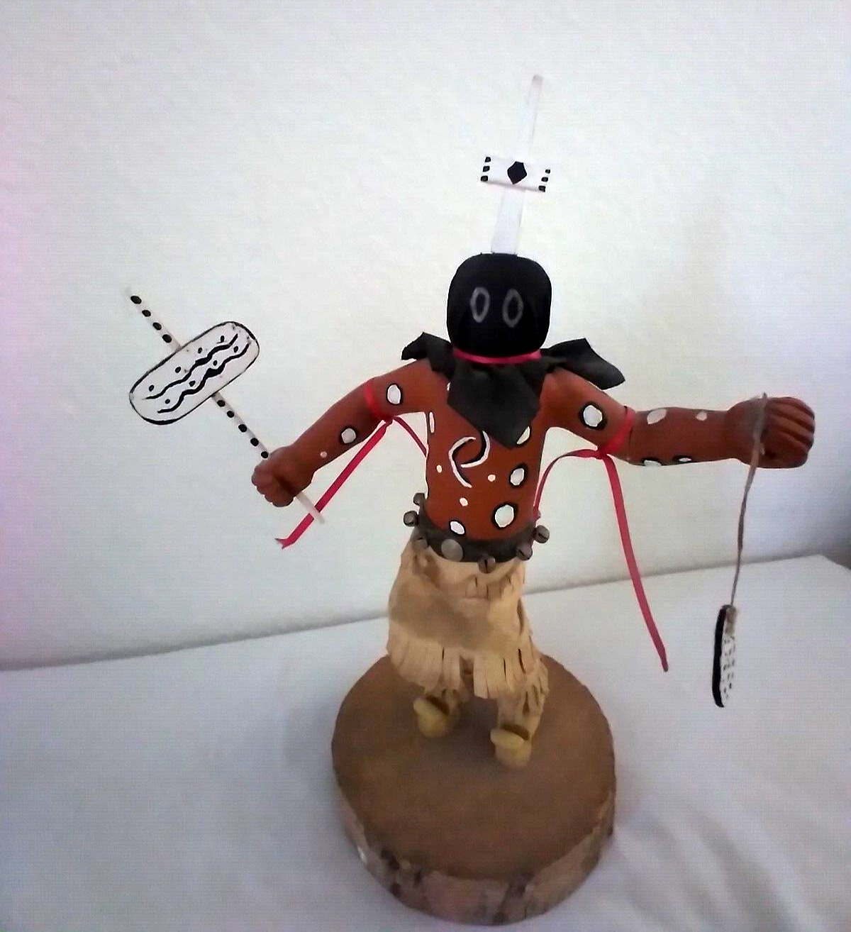 Vintage Navajo Hand Carved Painted Apache Dancer Clown Wood Kachina Unsigned 12\