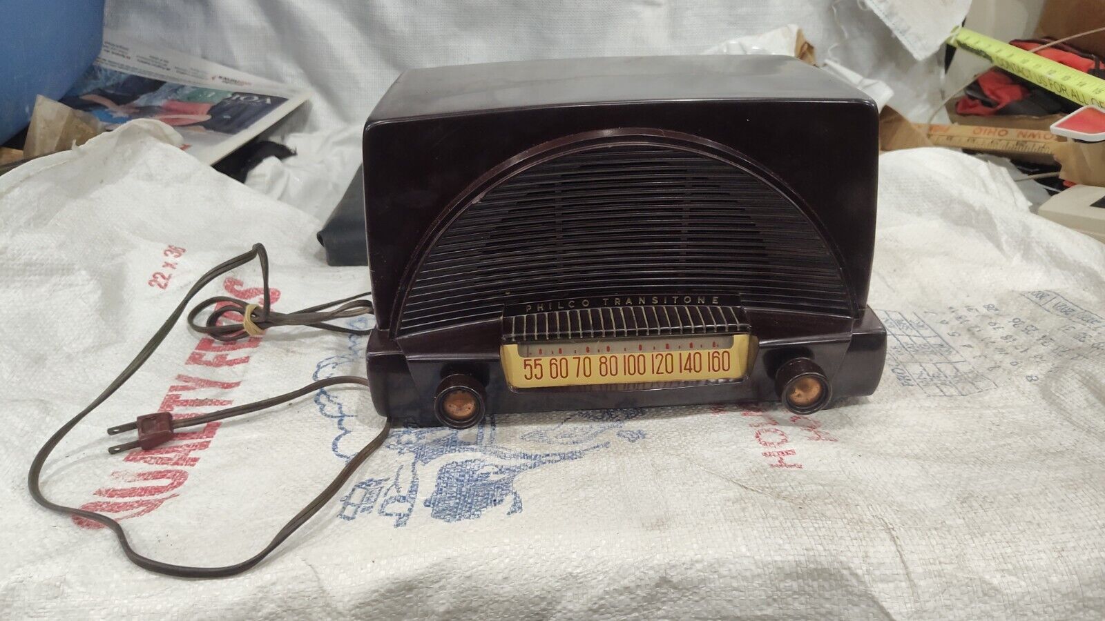 Vintage Deco Style Philco Transitone Model 52-542-122 Tube Tabletop Radio.Works