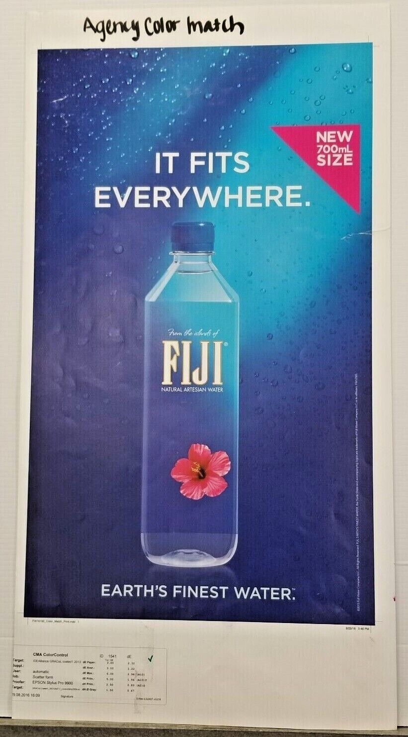 Fiji Natural Artesian Water Earth\'s Finest Water™ Advertising Draft Art Work