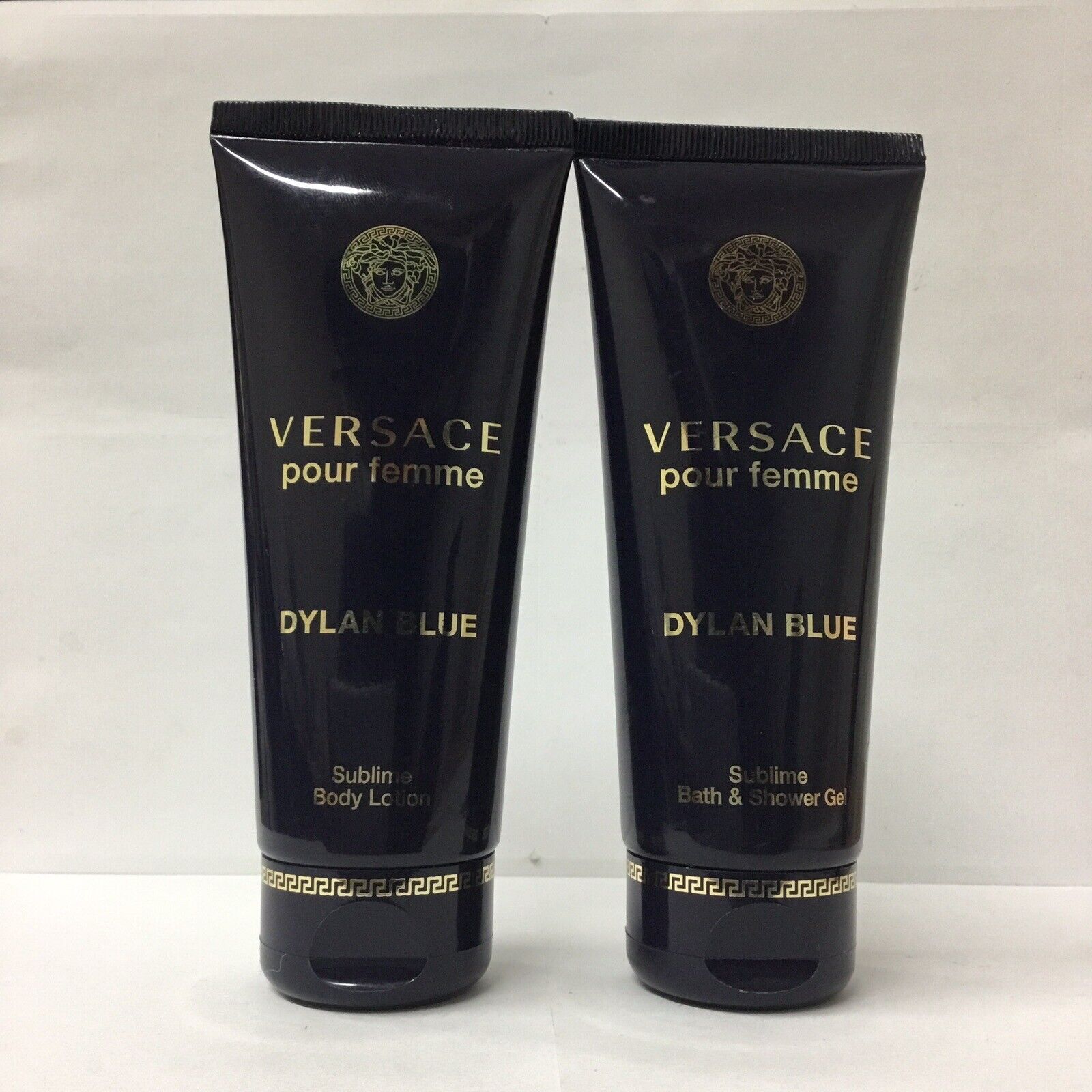 Lot of 2 Versace Dylan Blue Body Lotion & Bath & Shower Gel 3.4oz | As Pictured