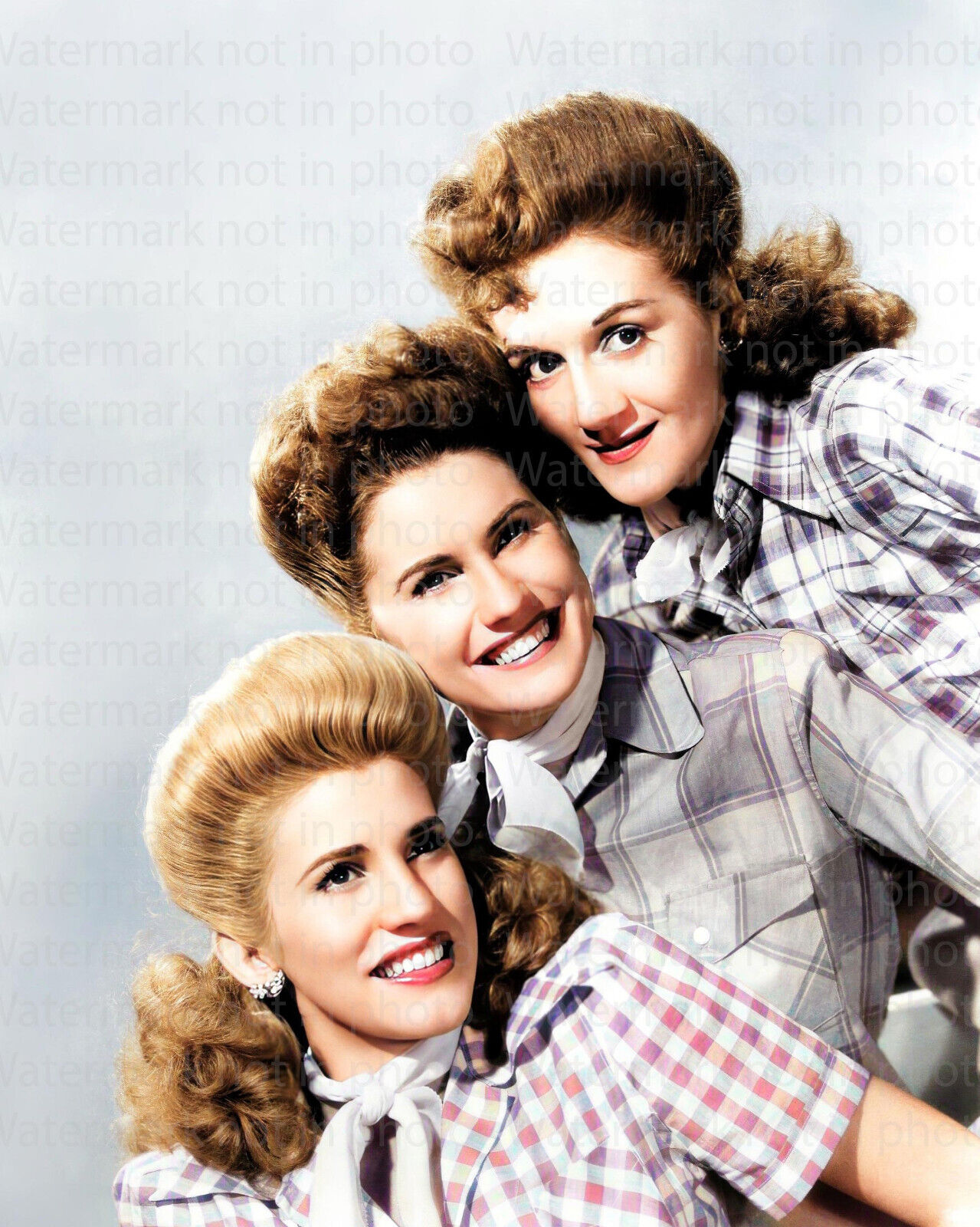 The Andrews Sisters LaVerne, Maxene & Patty 8x10 RARE COLOR Photo 602