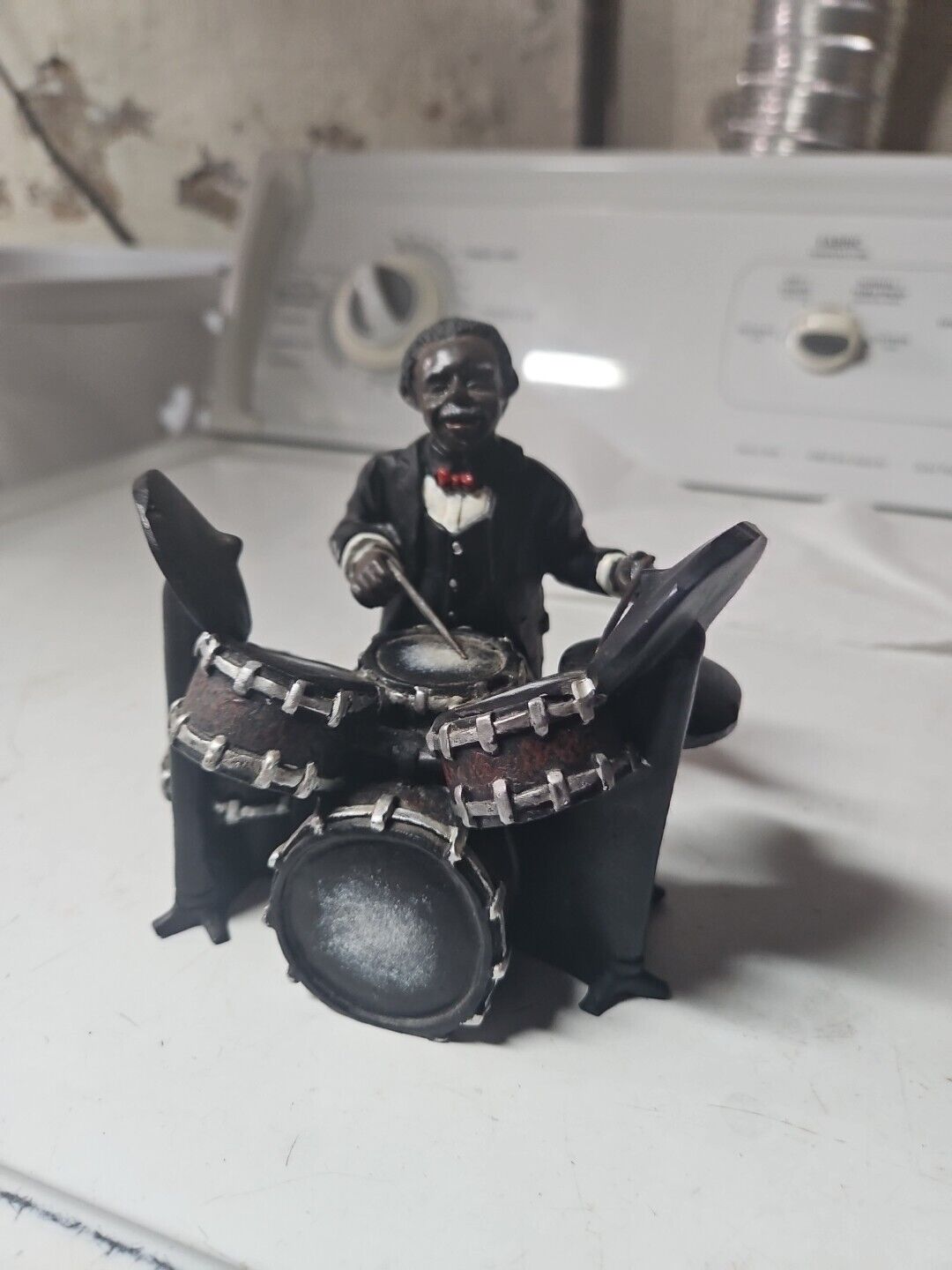 Drummer Musician Figurine Black Americana - Enesco 1994