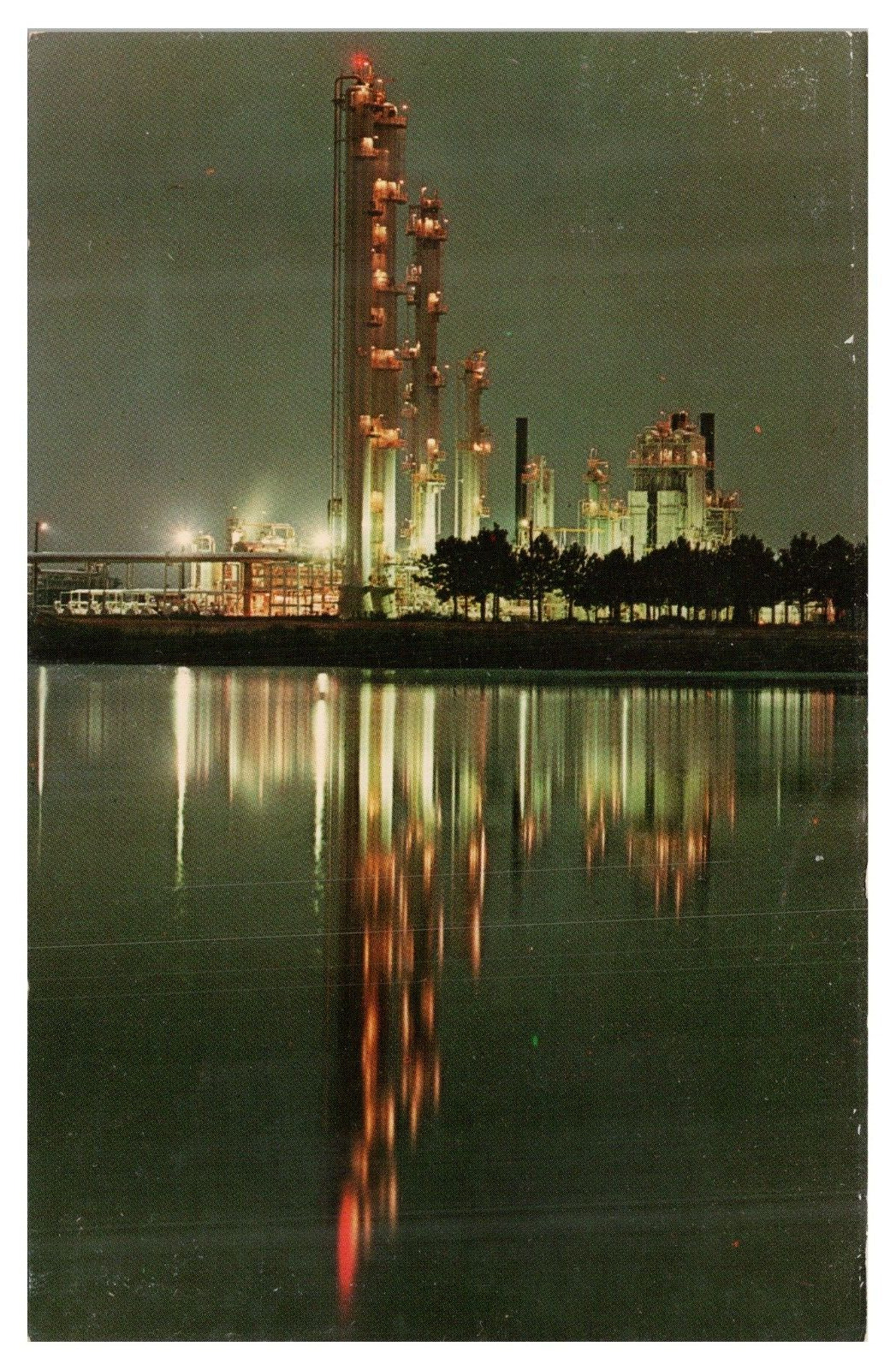 Vintage Texas Eastman Company Postcard Eastman Kodak Night Scene Unused Chrome
