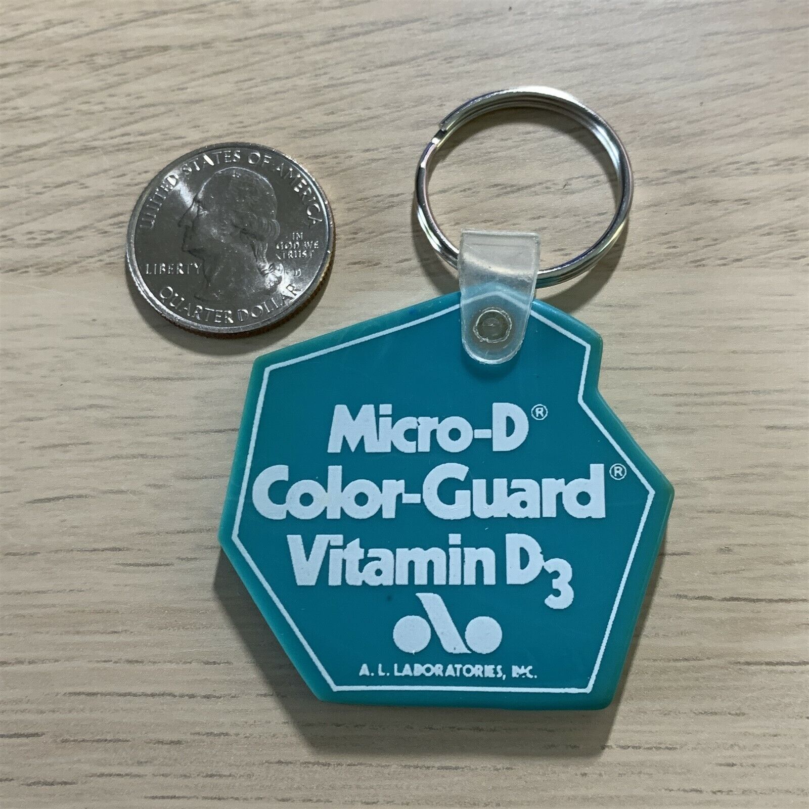 A.L Laboratories Micro-D Color-Guard Vitamin D3 Promo Keychain Key Ring #42334