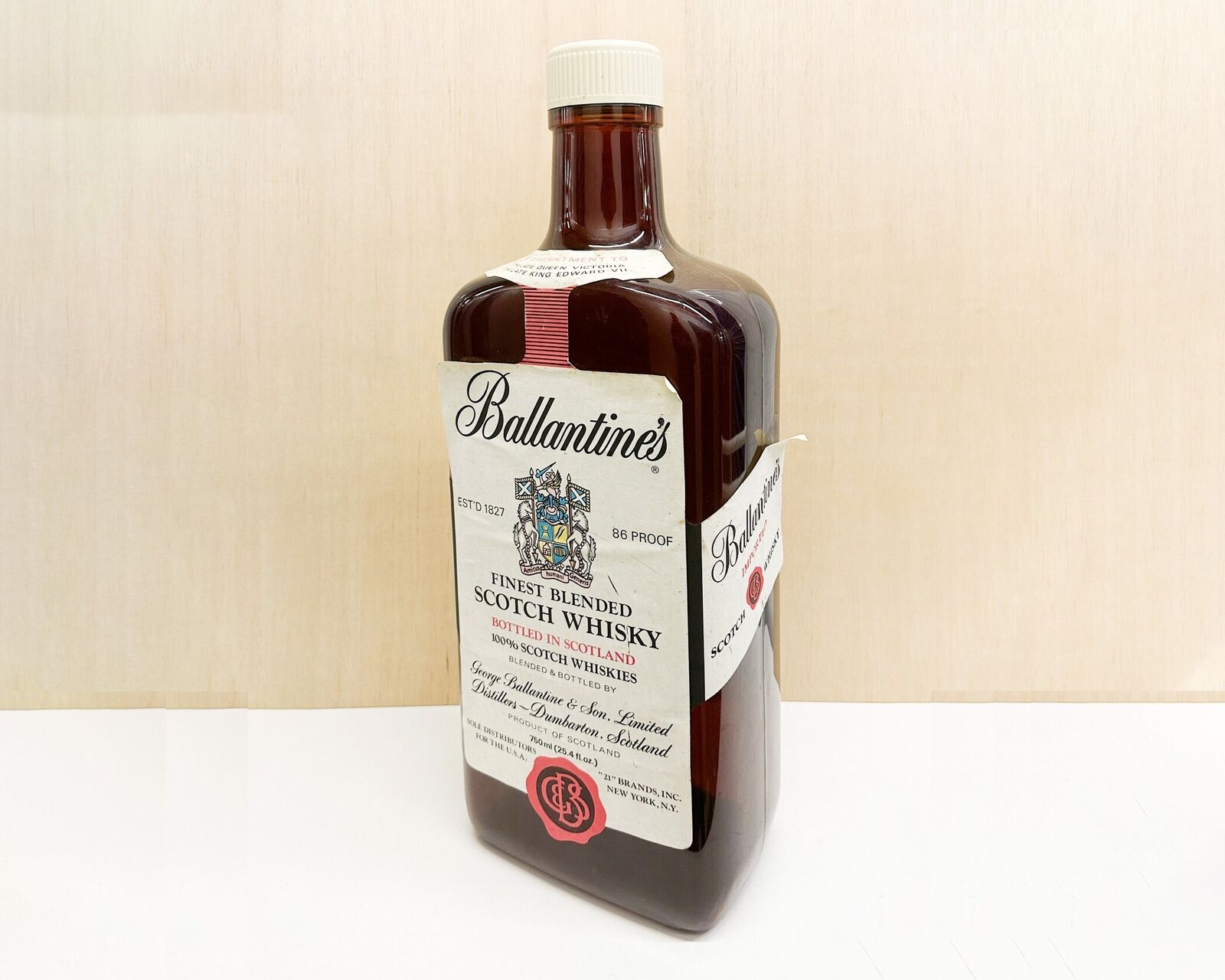 1960s Ballantine's Whiskey Extra Large Plastic Bottle Coin Bank Advertising Dis