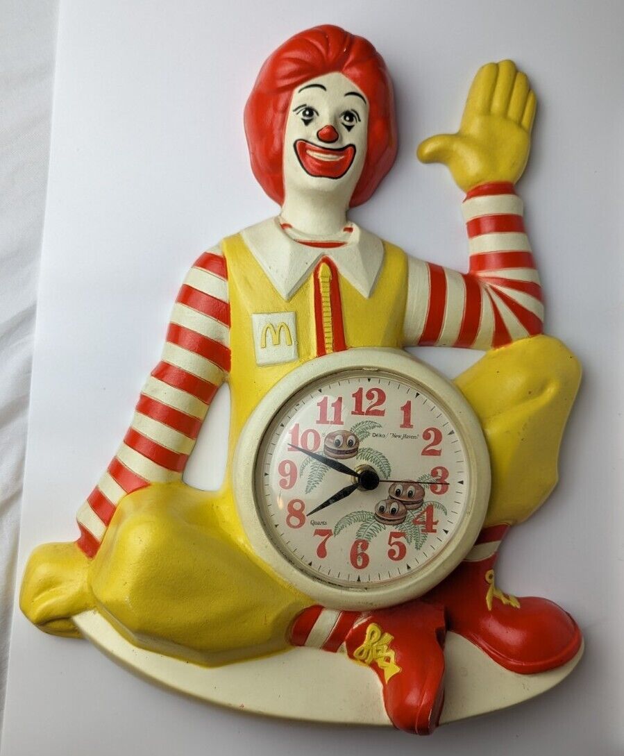 VTG Ronald McDonald Wall Clock Burwood Prod Co 15\