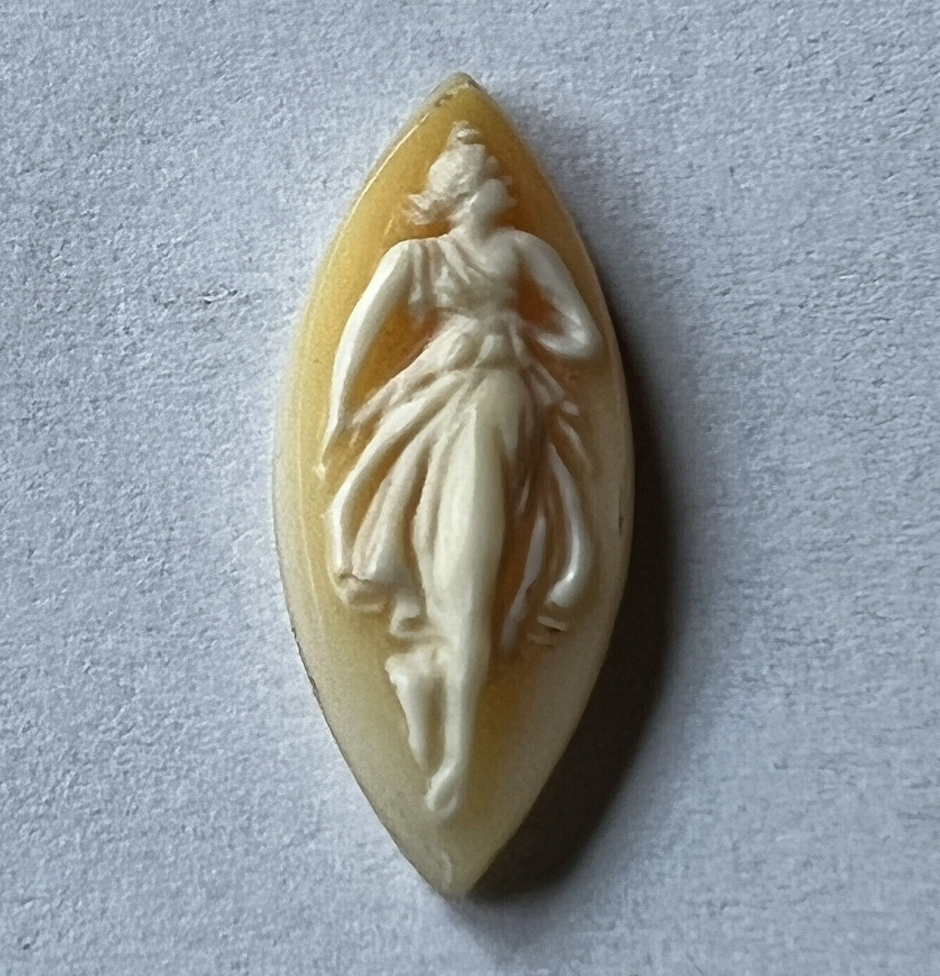 VERY INTERESTING SMALL OVAL WITH RAISED IMAGE OF BALLERINA WOMAN DANCING