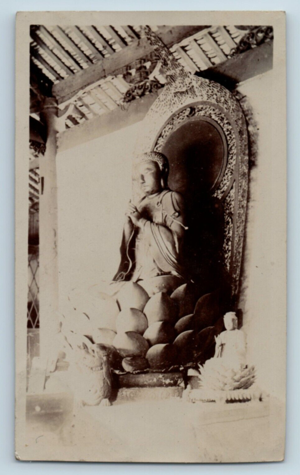 1920s Real Photo, Idol of Buddha at Howlik, Si-Kiang West River Xi River, China