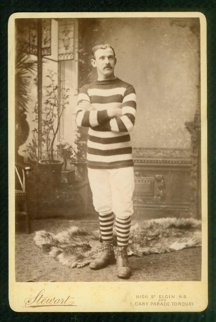 S10, 752-1, 1880s, Cabinet Card, Football Player in Uniform from Elgin, Scotland