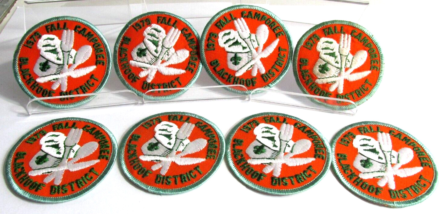 8-1979 BSA Boy Scouts Fall CAMPOREE BLACKHOOF District Patches, SHAWNEE COUNCIL