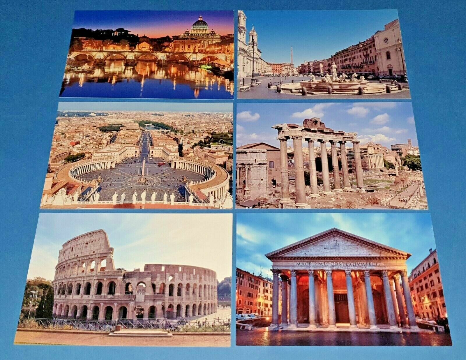 Set of 6 NEW Rome Postcards, Italy, Travel, Landscape, City, Italian 37M
