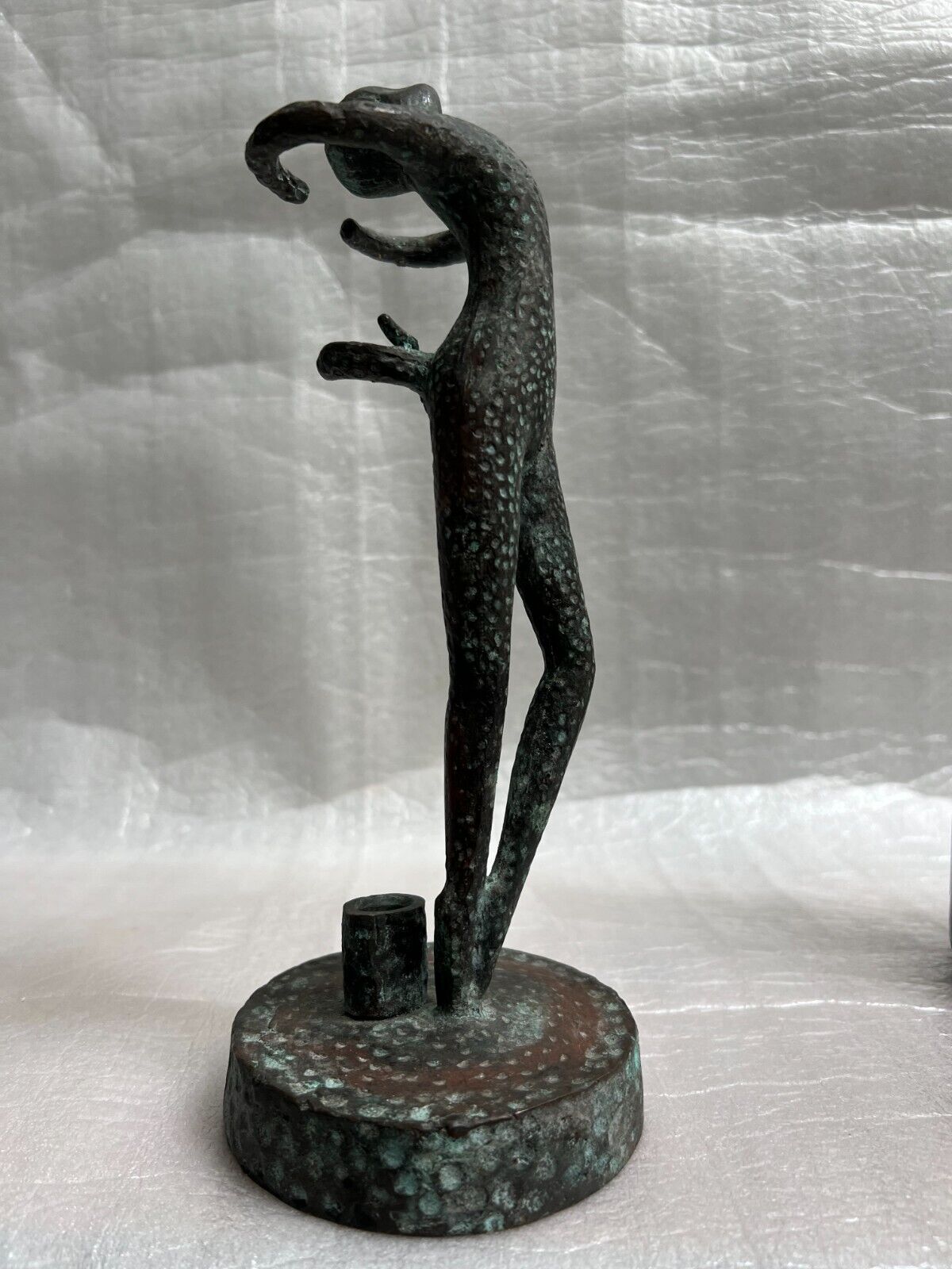 A Ballerina Monkey Candle Holder Bronze Statue 10\