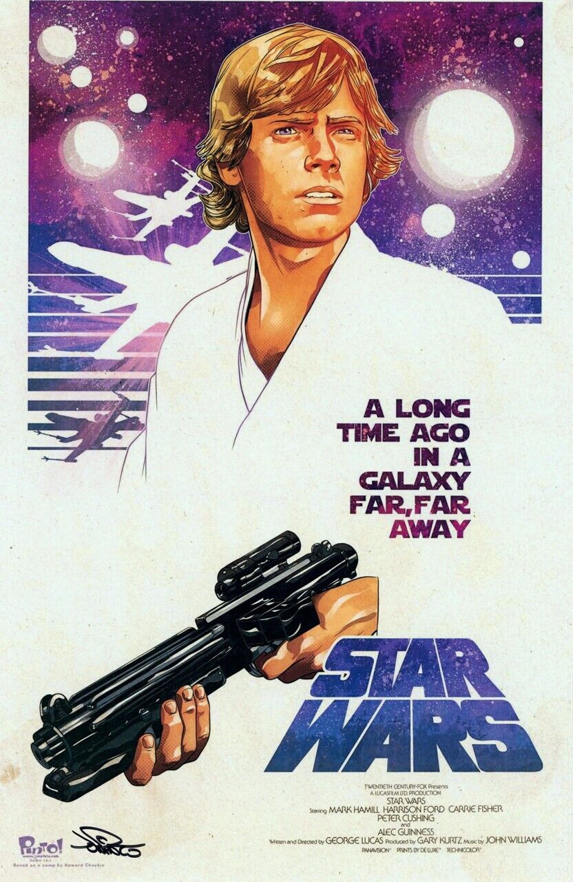 Jon Pinto SIGNED Disney Art Print ~ Star Wars A New Hope Luke Skywalker