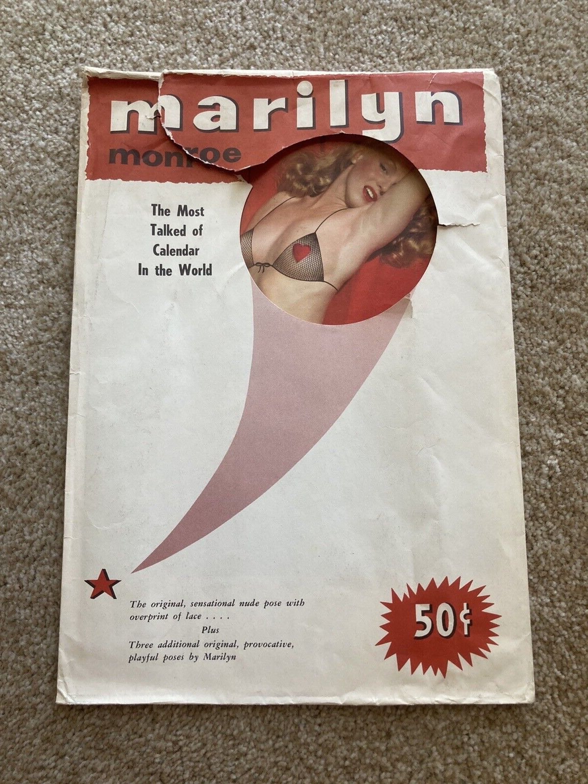 MARILYN MONROE ORIGINAL 1955 8x12 Pin-Up Calendar w/ Envelope Golden Dreams RARE