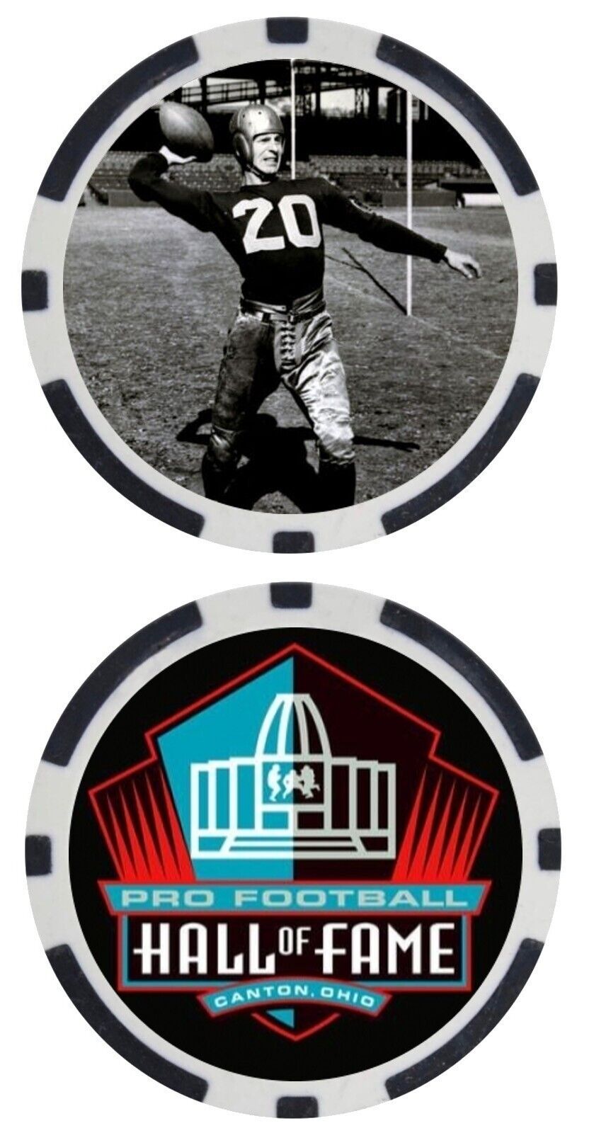 CLIFF BATTLES - PRO FOOTBALL HALL OF FAMER - COLLECTIBLE POKER CHIP